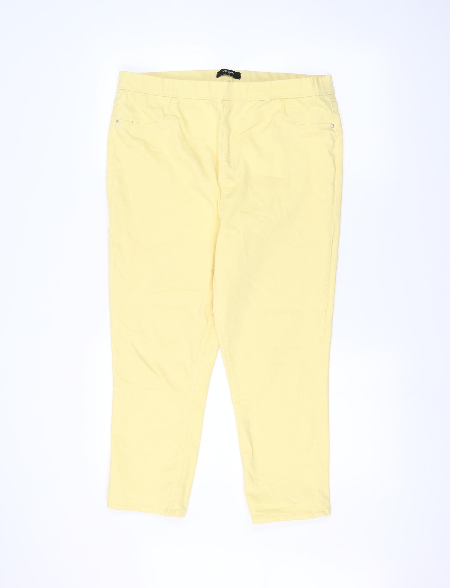 F&F Womens Yellow   Straight Jeans Size 14 L20 in