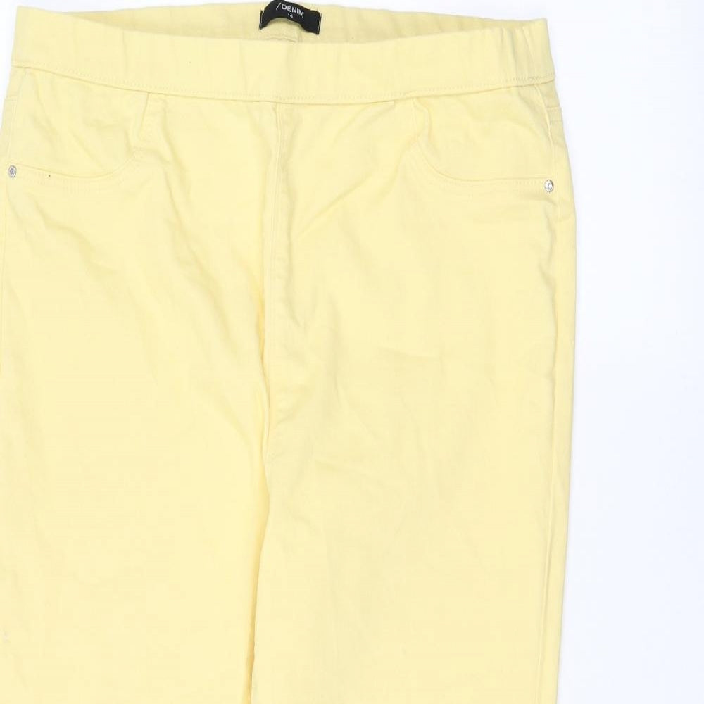 F&F Womens Yellow   Straight Jeans Size 14 L20 in