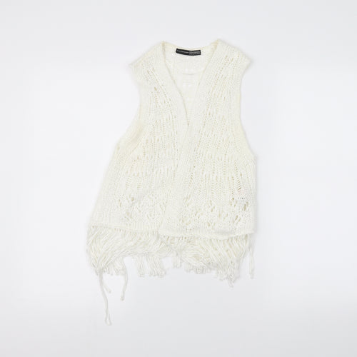 Atmosphere Womens White  Knit Jacket Coatigan Size 10
