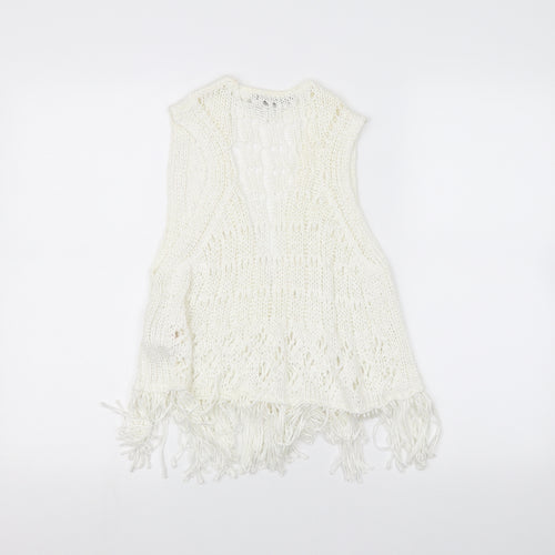 Atmosphere Womens White  Knit Jacket Coatigan Size 10