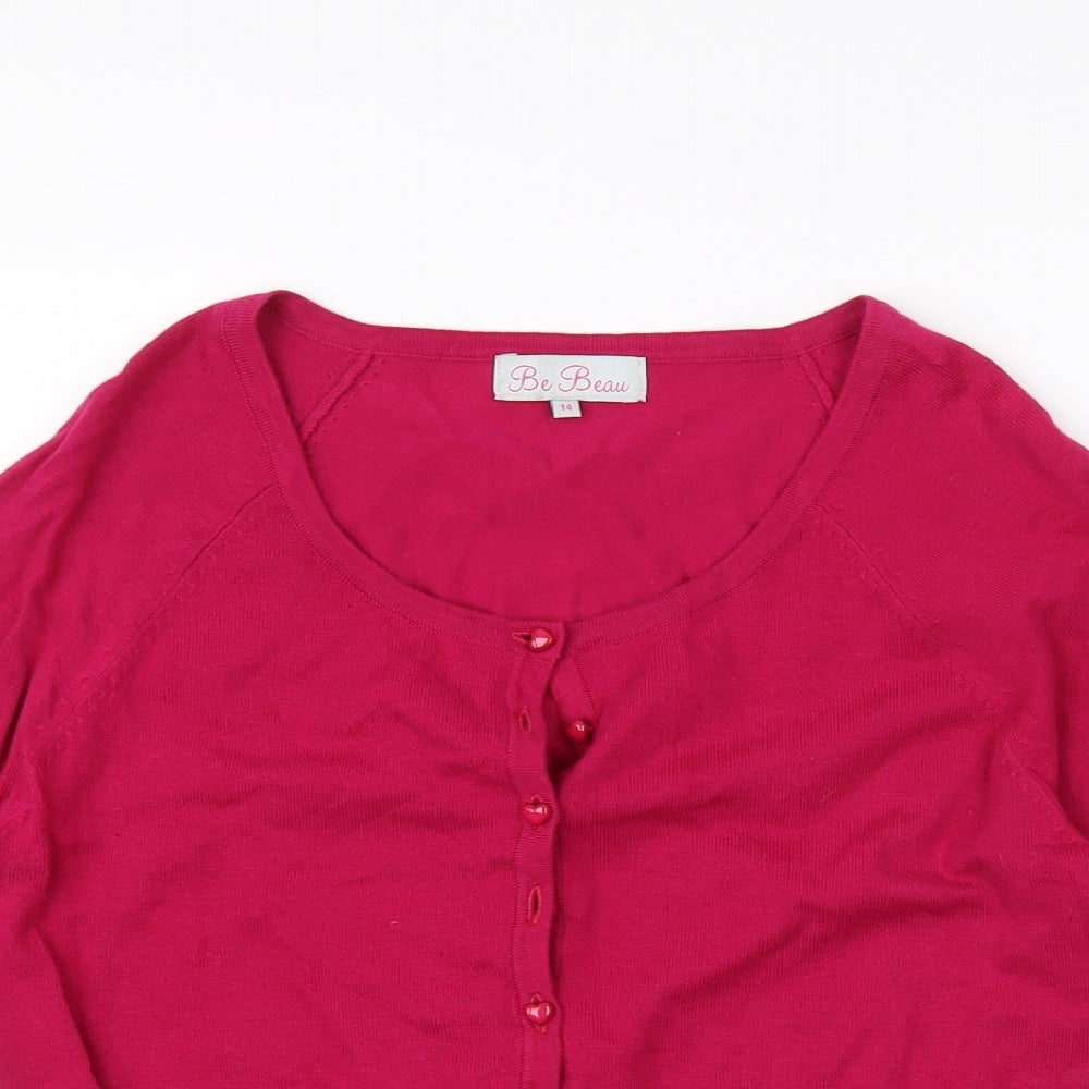 be beau Womens Pink   Cardigan Jumper Size 14