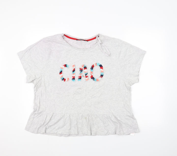 Golddigga Womens Grey Basic T-Shirt Size 16