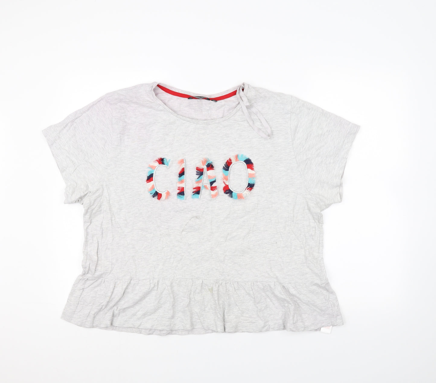 Golddigga Womens Grey   Basic T-Shirt Size 16