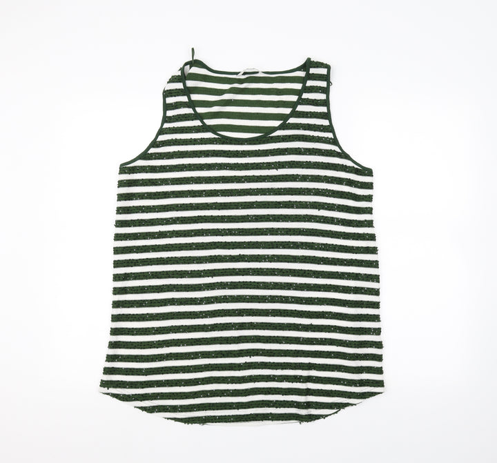 NEXT Womens White Striped  Basic Tank Size 8