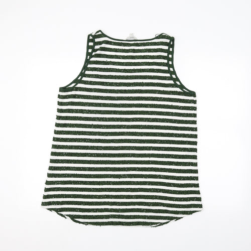 NEXT Womens White Striped  Basic Tank Size 8