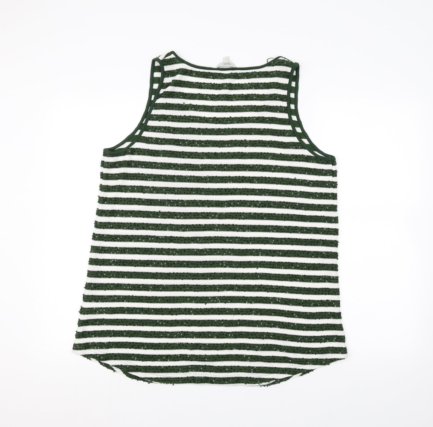 NEXT Womens White Striped  Basic Tank Size 8