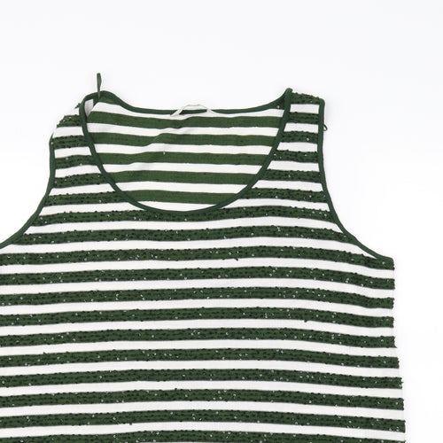 NEXT Womens White Striped  Basic Tank Size 8
