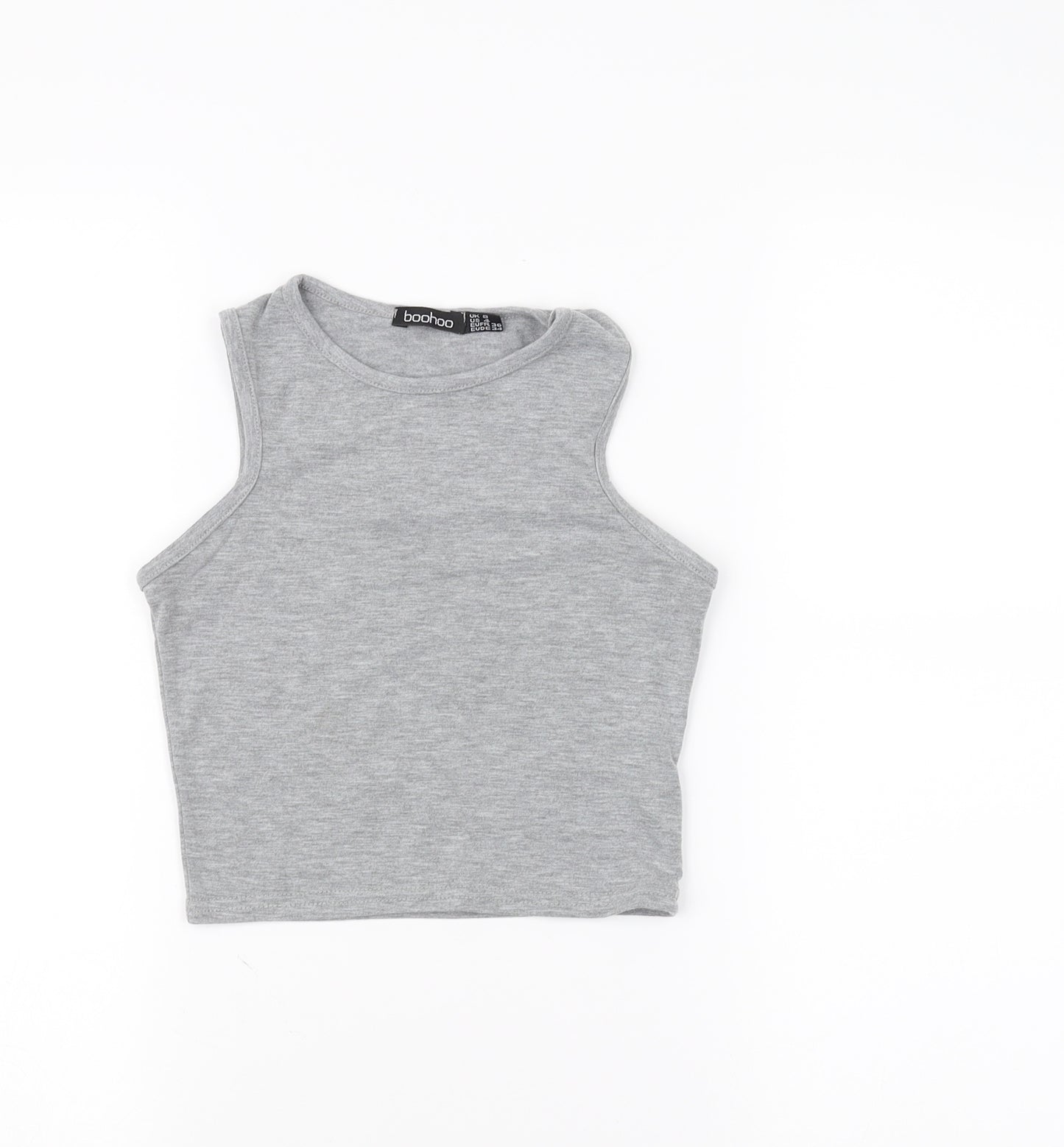 Boohoo Womens Grey   Cropped T-Shirt Size 8