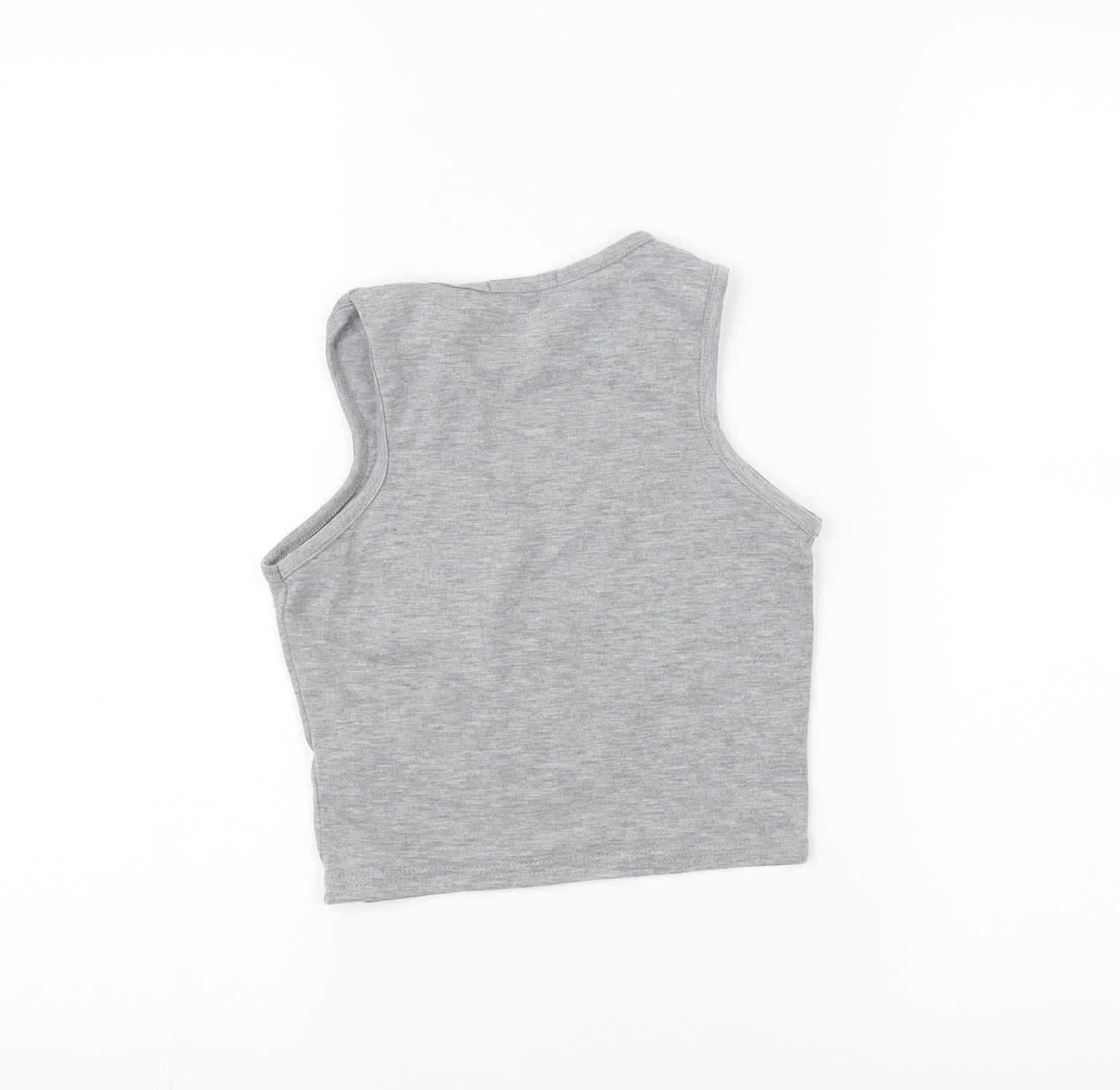 Boohoo Womens Grey   Cropped T-Shirt Size 8