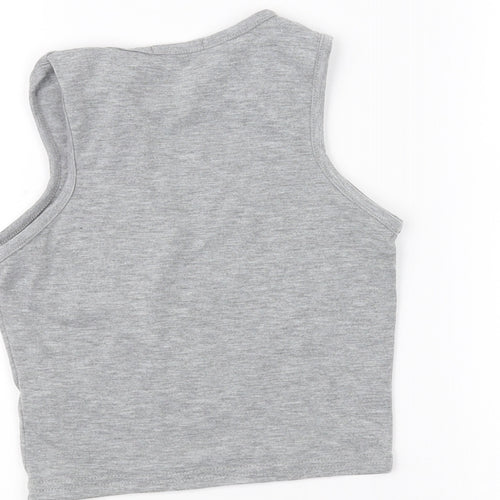Boohoo Womens Grey   Cropped T-Shirt Size 8