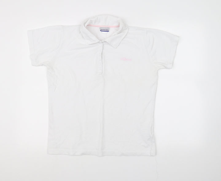 Reebok Girls White Basic Polo Size 16 Years