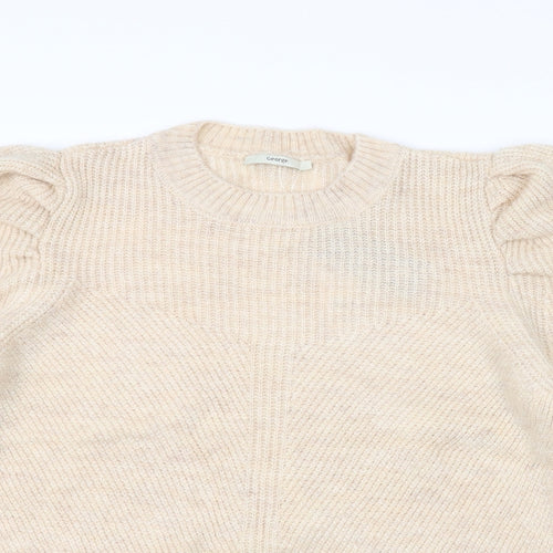 George Womens White  Knit Pullover Jumper Size L