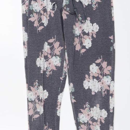 Nutmeg Womens Purple Floral  Sweatpants Trousers Size 6 L26 in