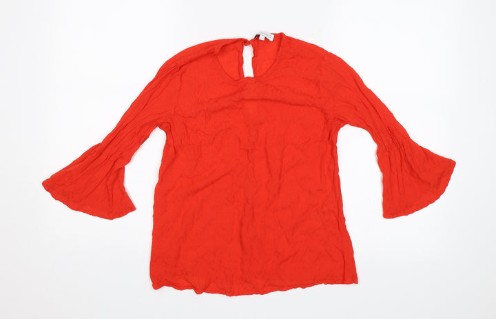 Warehouse Womens Red Basic Blouse Size 8
