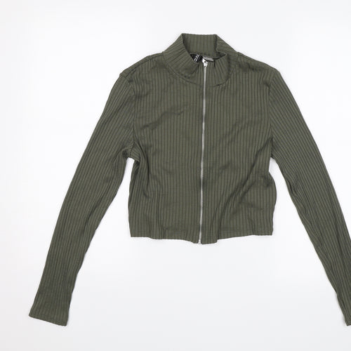 Divided Womens Green   Cropped Blouse Size M