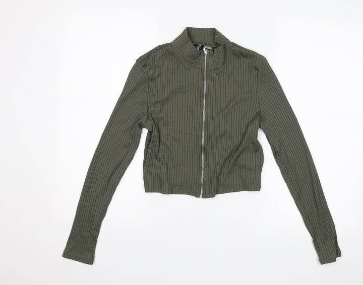 Divided Womens Green   Cropped Blouse Size M
