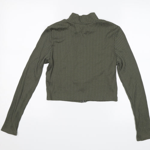 Divided Womens Green   Cropped Blouse Size M