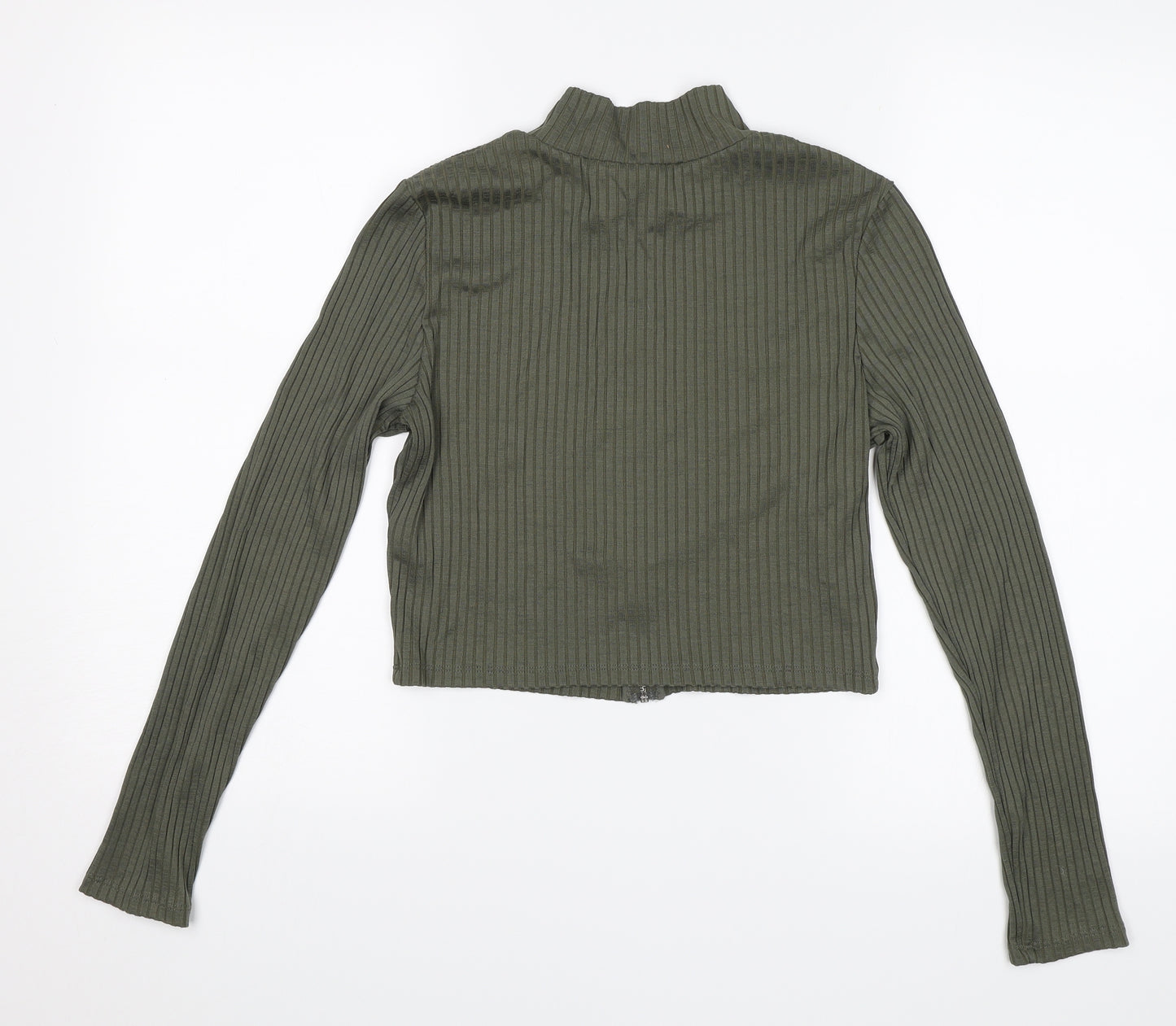 Divided Womens Green   Cropped Blouse Size M