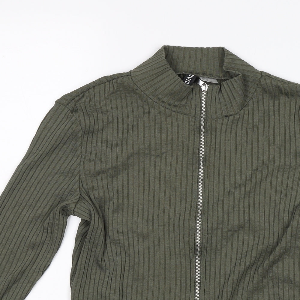 Divided Womens Green   Cropped Blouse Size M