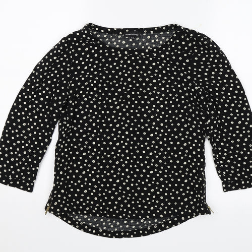 Warehouse Womens Black Polka Dot  Basic Blouse Size 8