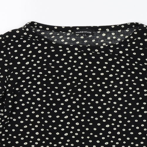 Warehouse Womens Black Polka Dot  Basic Blouse Size 8