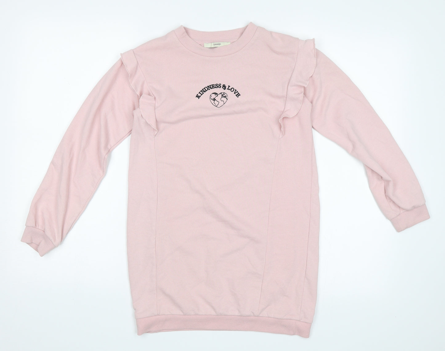 George Girls Pink   Pullover Jumper Size 9-10 Years  - Kindness and love
