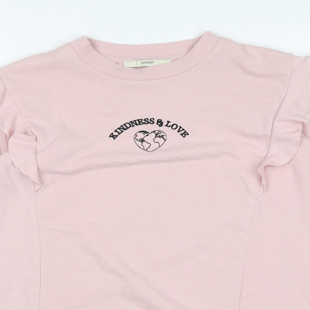 George Girls Pink   Pullover Jumper Size 9-10 Years  - Kindness and love