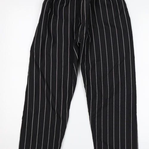 Preworn Womens Black Striped  Trousers  Size L L23 in