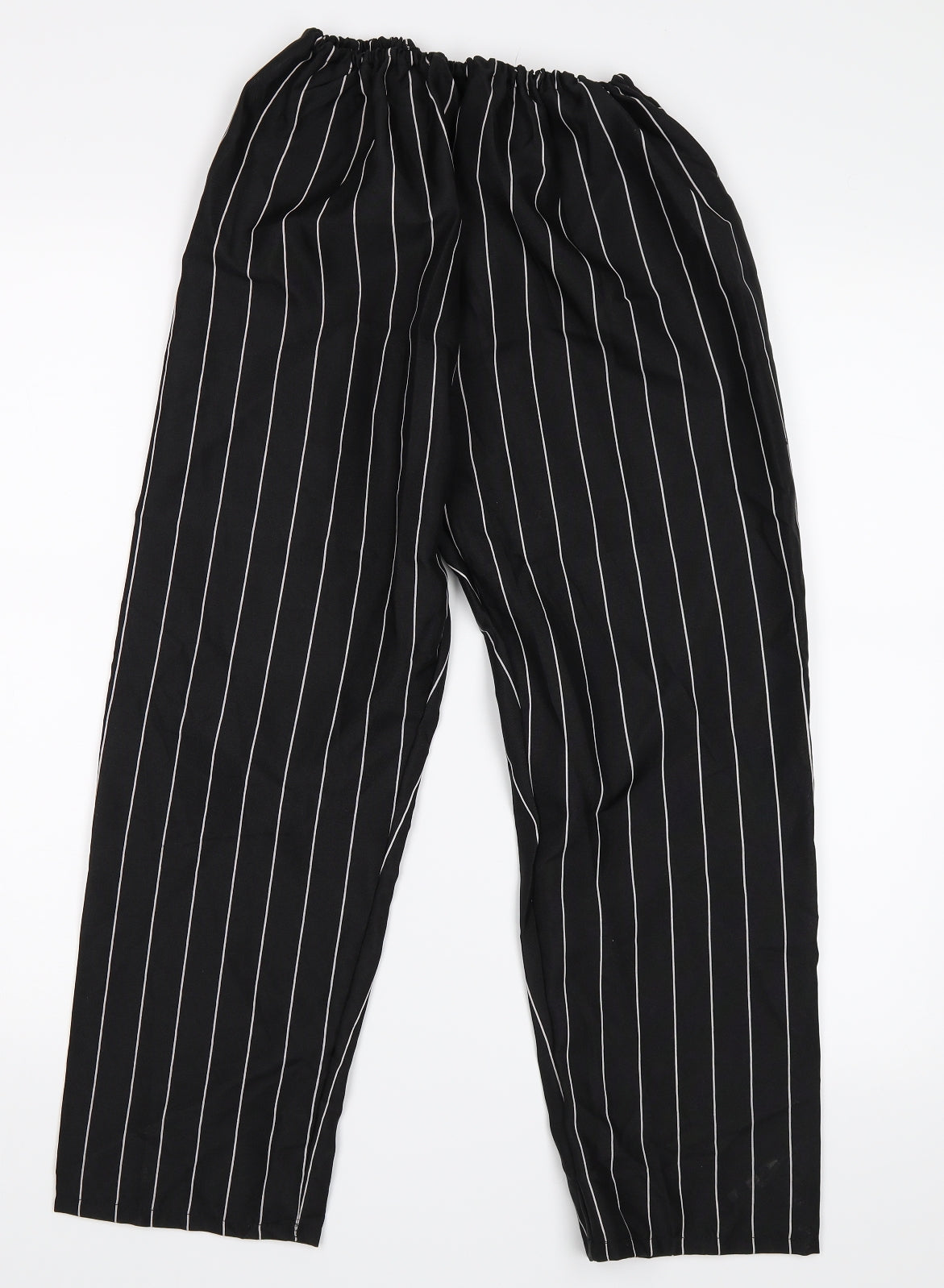 Preworn Womens Black Striped  Trousers  Size L L23 in