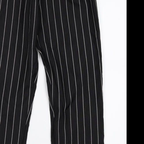 Preworn Womens Black Striped  Trousers  Size L L23 in