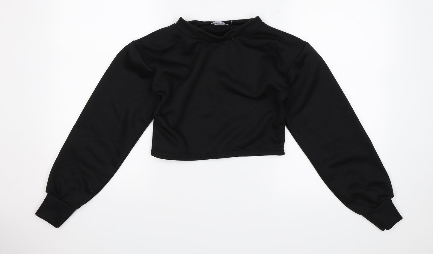 PRETTYLITTLETHING Womens Black   Pullover Jumper Size 2  - cropped