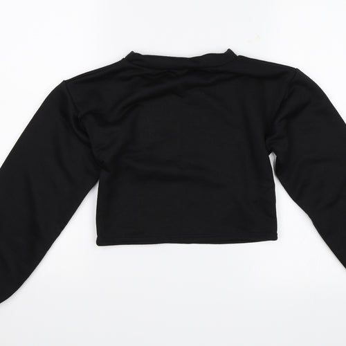 PRETTYLITTLETHING Womens Black   Pullover Jumper Size 2  - cropped