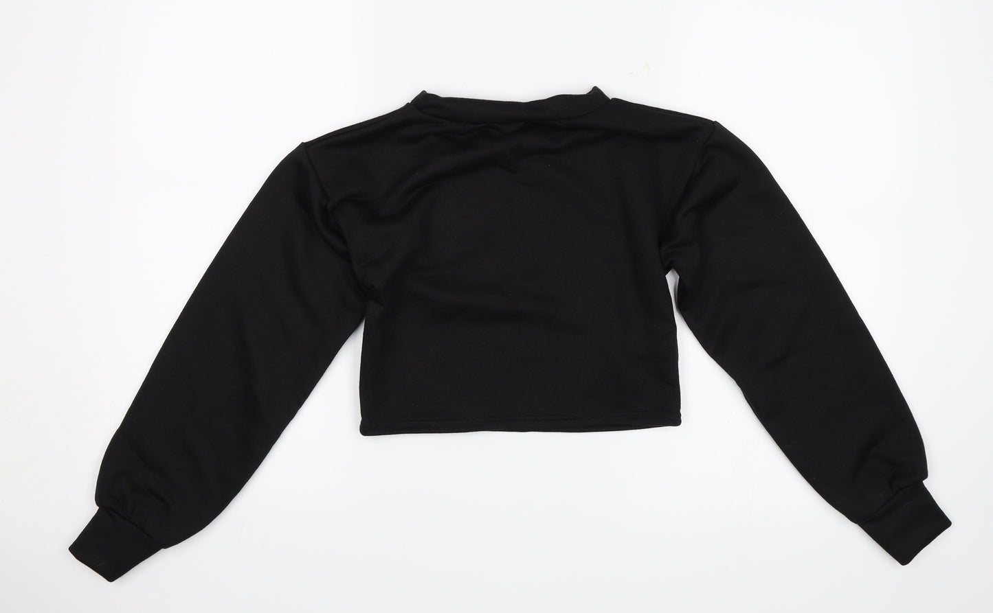 PRETTYLITTLETHING Womens Black   Pullover Jumper Size 2  - cropped