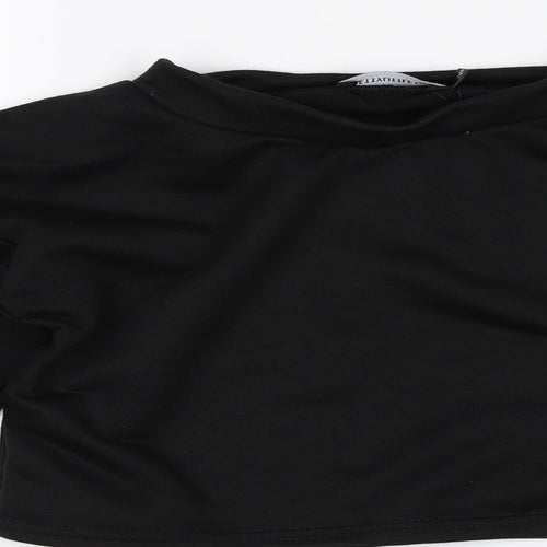 PRETTYLITTLETHING Womens Black   Pullover Jumper Size 2  - cropped