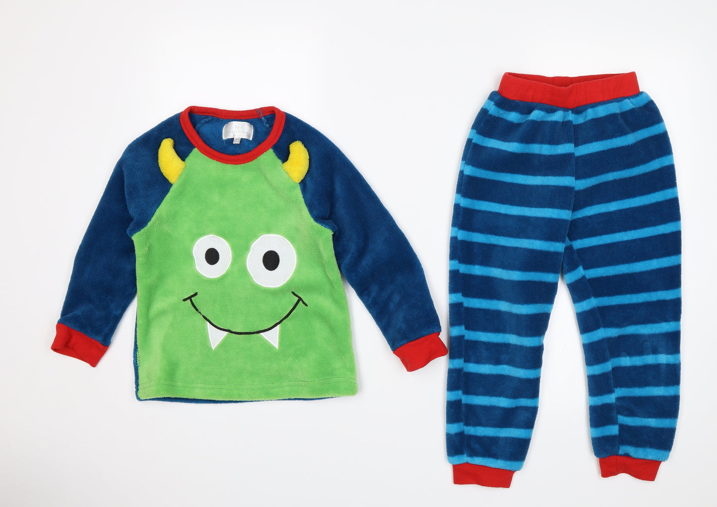 PJ Collections Boys Blue Striped   Pyjama Set Size 5-6 Years
