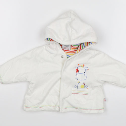 Miniclub Baby White   Cardigan Jumper Size 0-3 Months  - giraffe