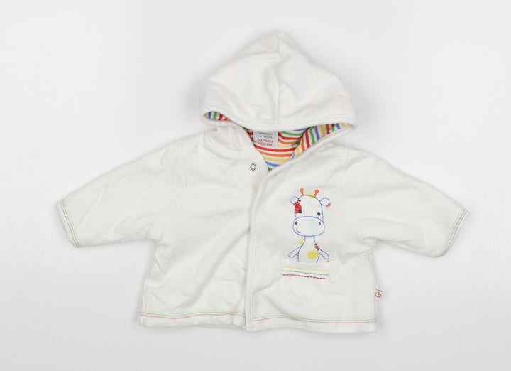 Miniclub Baby White Cardigan Jumper Size 0-3 Months - giraffe