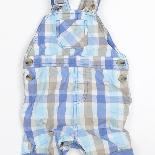George Baby Blue Plaid  Dungaree One-Piece Size 3-6 Months