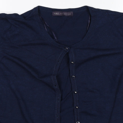 M&S Womens Blue   Cardigan Jumper Size 22