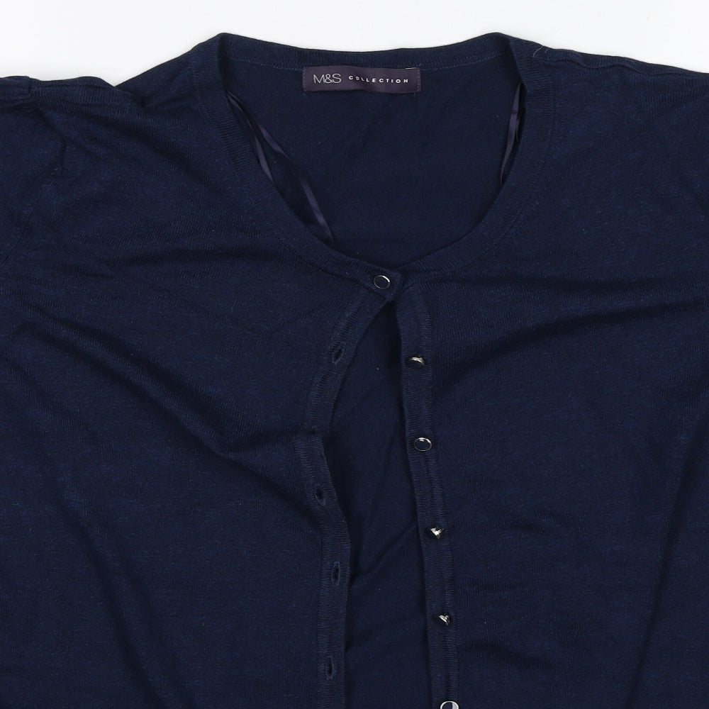 M&S Womens Blue   Cardigan Jumper Size 22