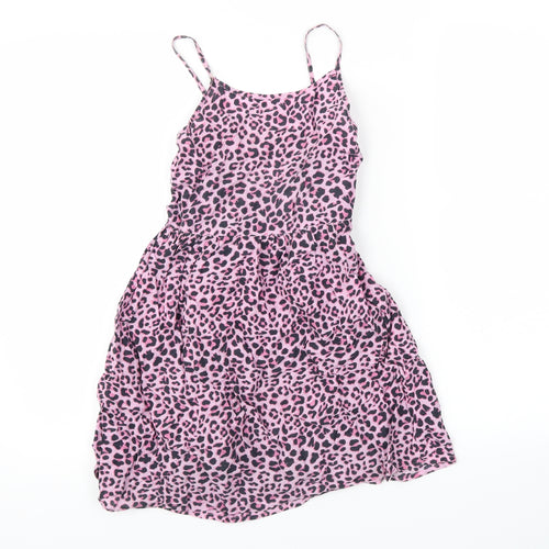 Primark Girls Purple Animal Print  Shift  Size 7-8 Years