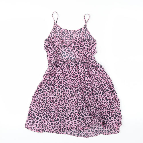 Primark Girls Purple Animal Print  Shift  Size 7-8 Years