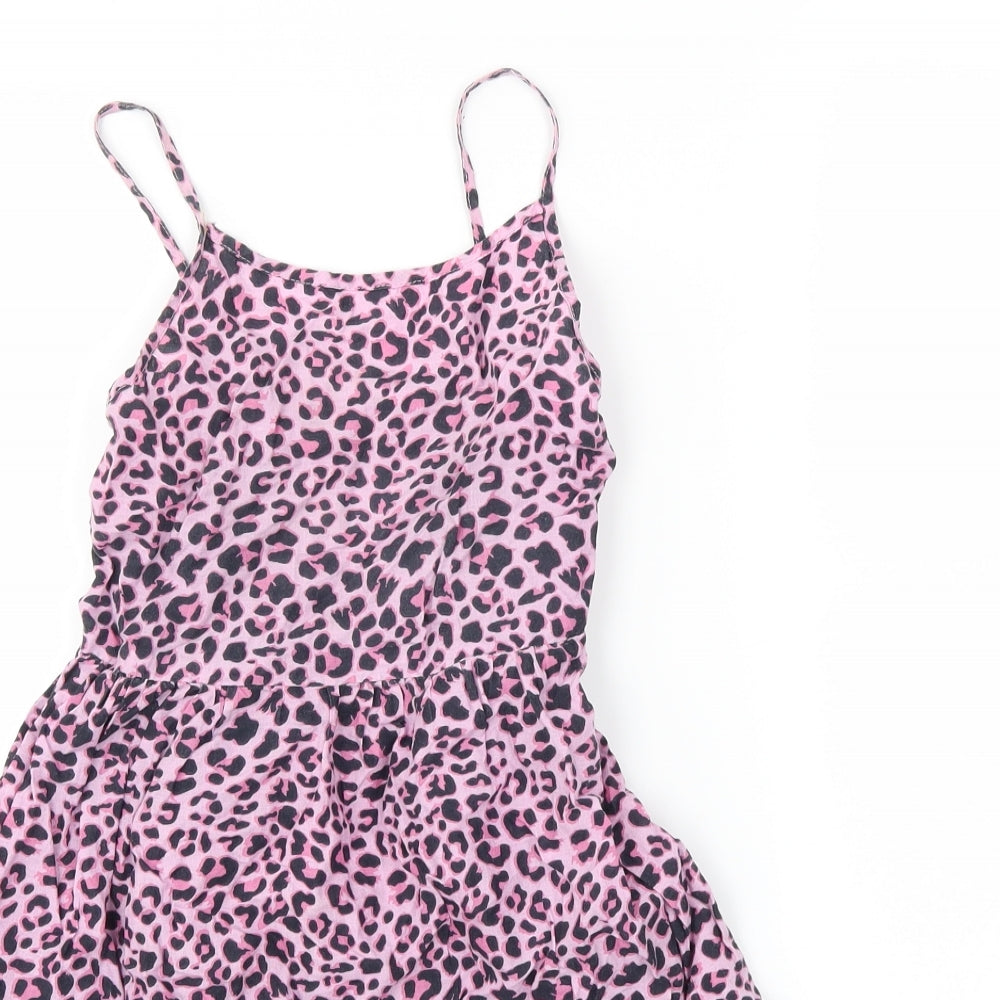 Primark Girls Purple Animal Print  Shift  Size 7-8 Years