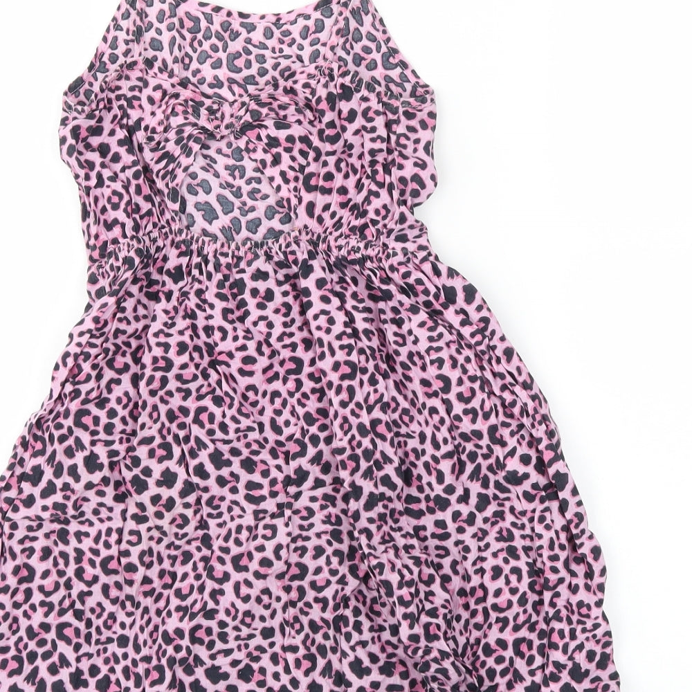 Primark Girls Purple Animal Print  Shift  Size 7-8 Years