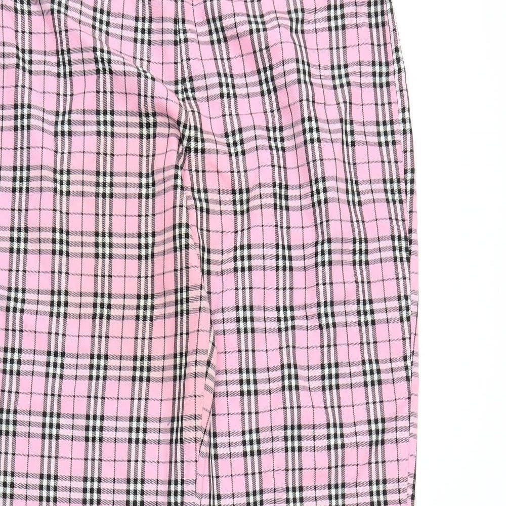 Daisy Womens Pink Plaid  Trousers  Size 32 in L28 in