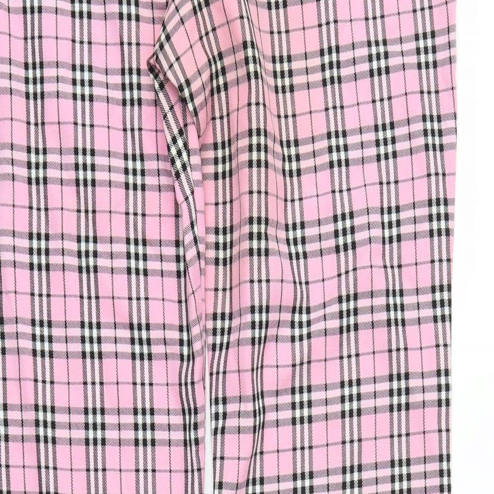 Daisy Womens Pink Plaid  Trousers  Size 32 in L28 in
