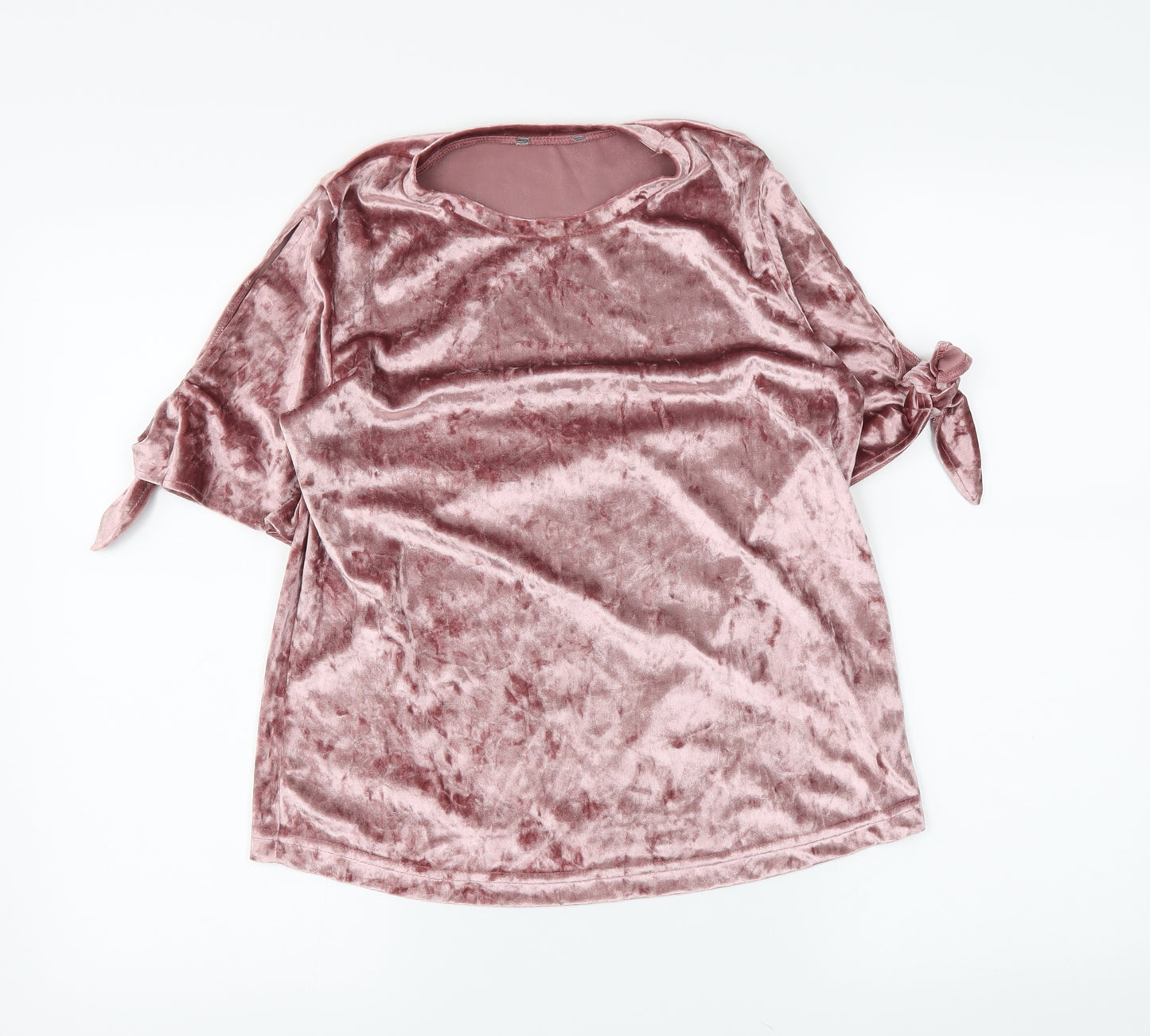 Primark Womens Pink  Velvet Basic T-Shirt Size 8