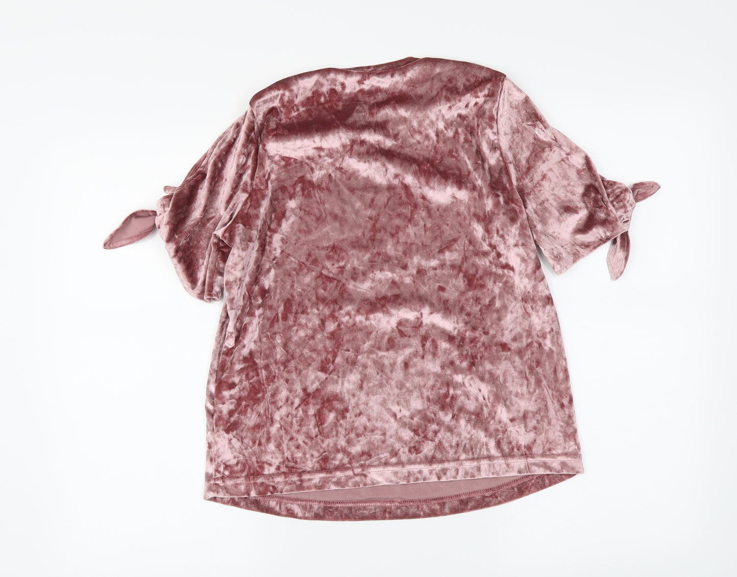 Primark Womens Pink  Velvet Basic T-Shirt Size 8