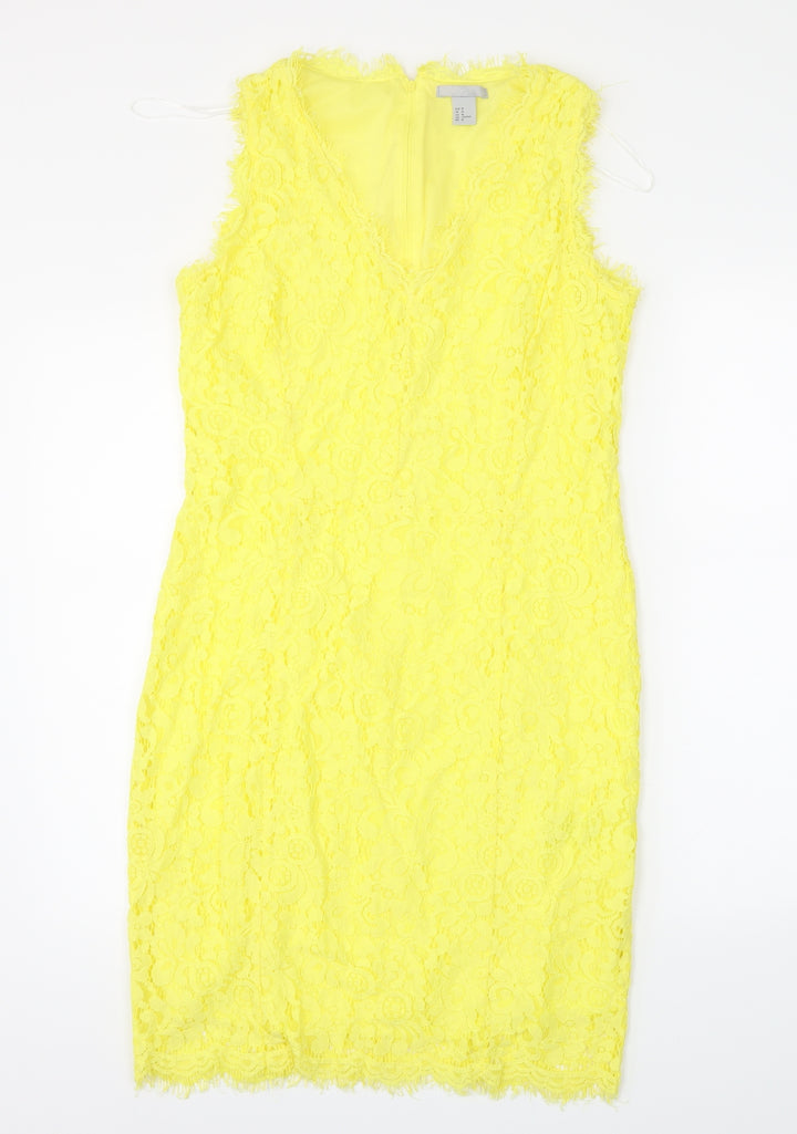 H&M Womens Yellow   Sheath  Size M