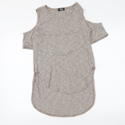 me. Womens Brown   Basic Blouse Size S
